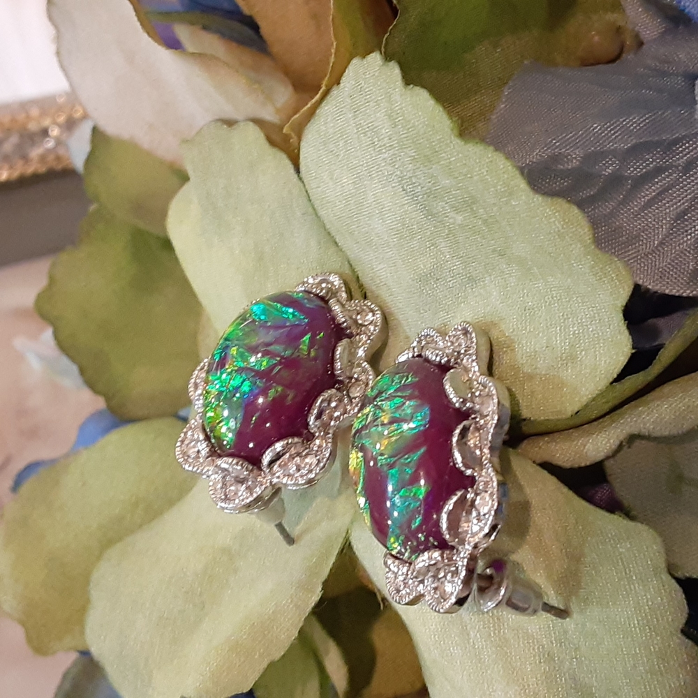 Silver Pierced Multi Color Earrings $4.99 Shipping